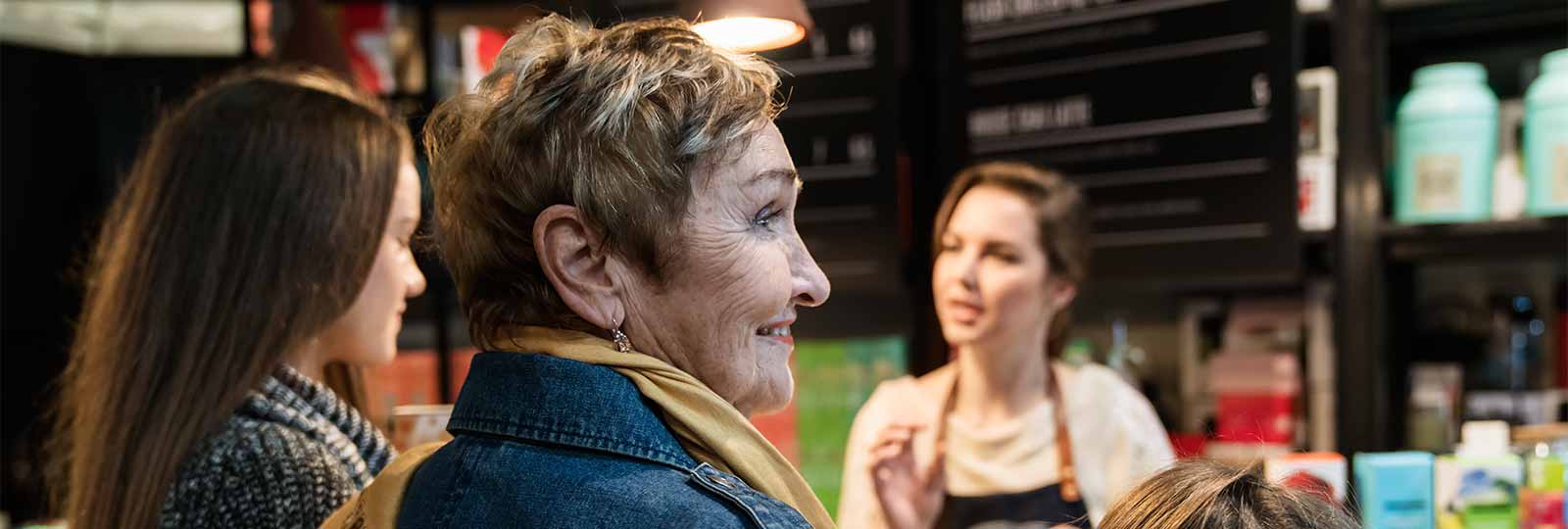 Grandma at a coffee shop